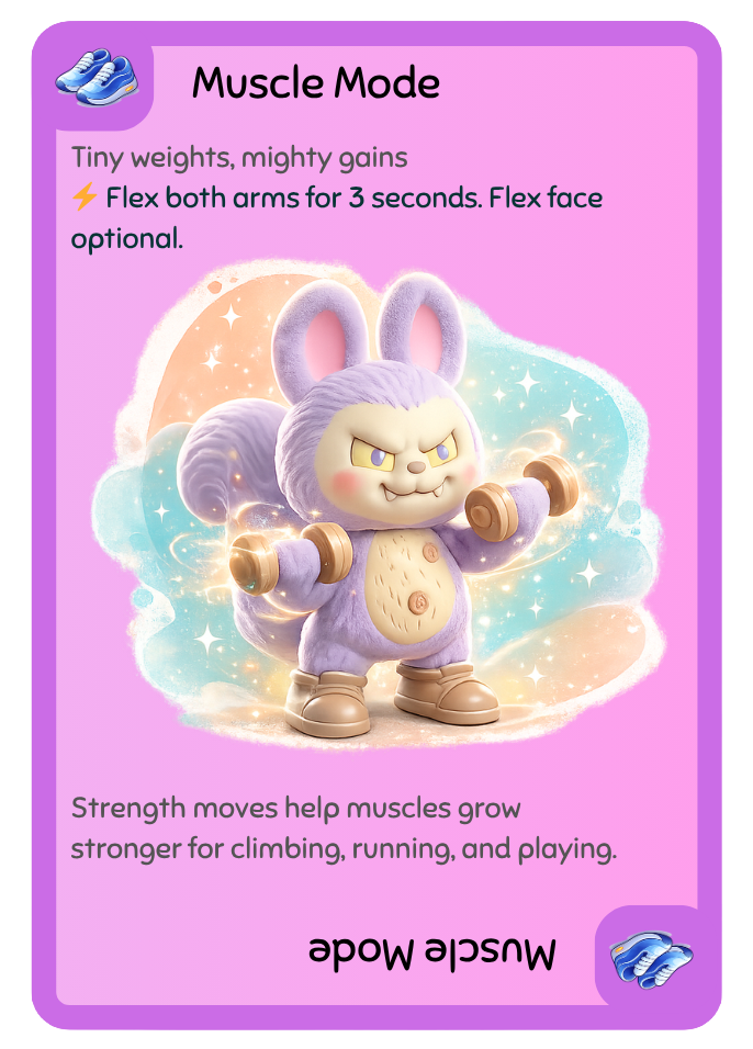 Muscle Mode — Bonus action card with the yellow ⚡ ribbon